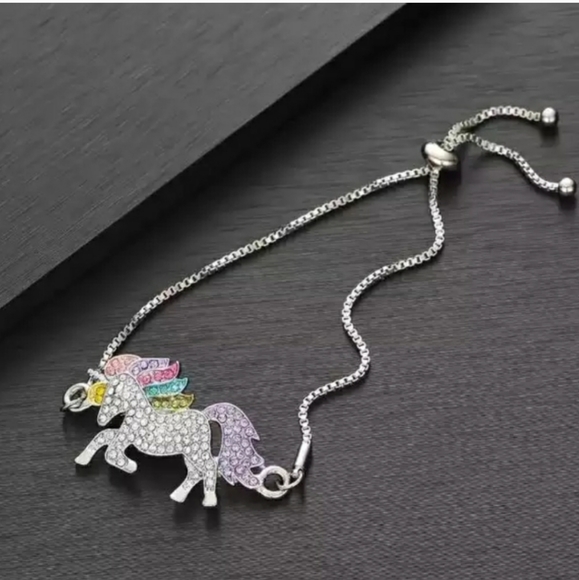 LAST ONE Unicorn Silver  Adjustable Girls Bracelet - Picture 4 of 9